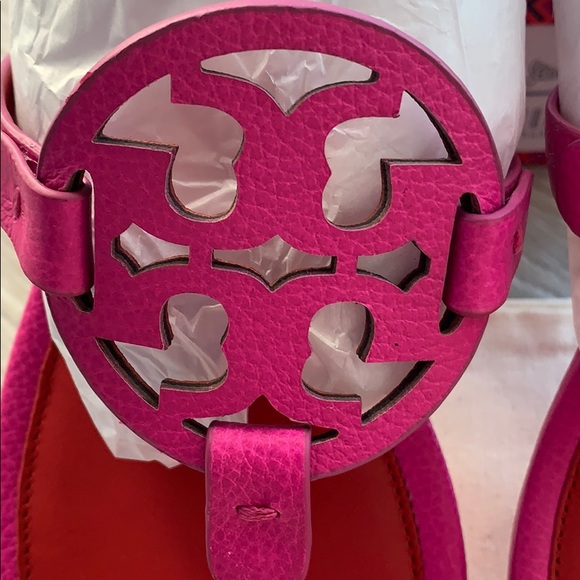 NIB Tory Burch imperial pink Miller sandals - Picture 2 of 5